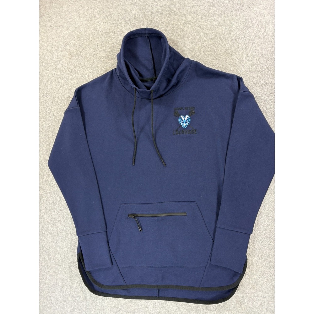 Rhode Island Rams Stitched Logo Lacrosse Team Pullover (Women's Large) Blue